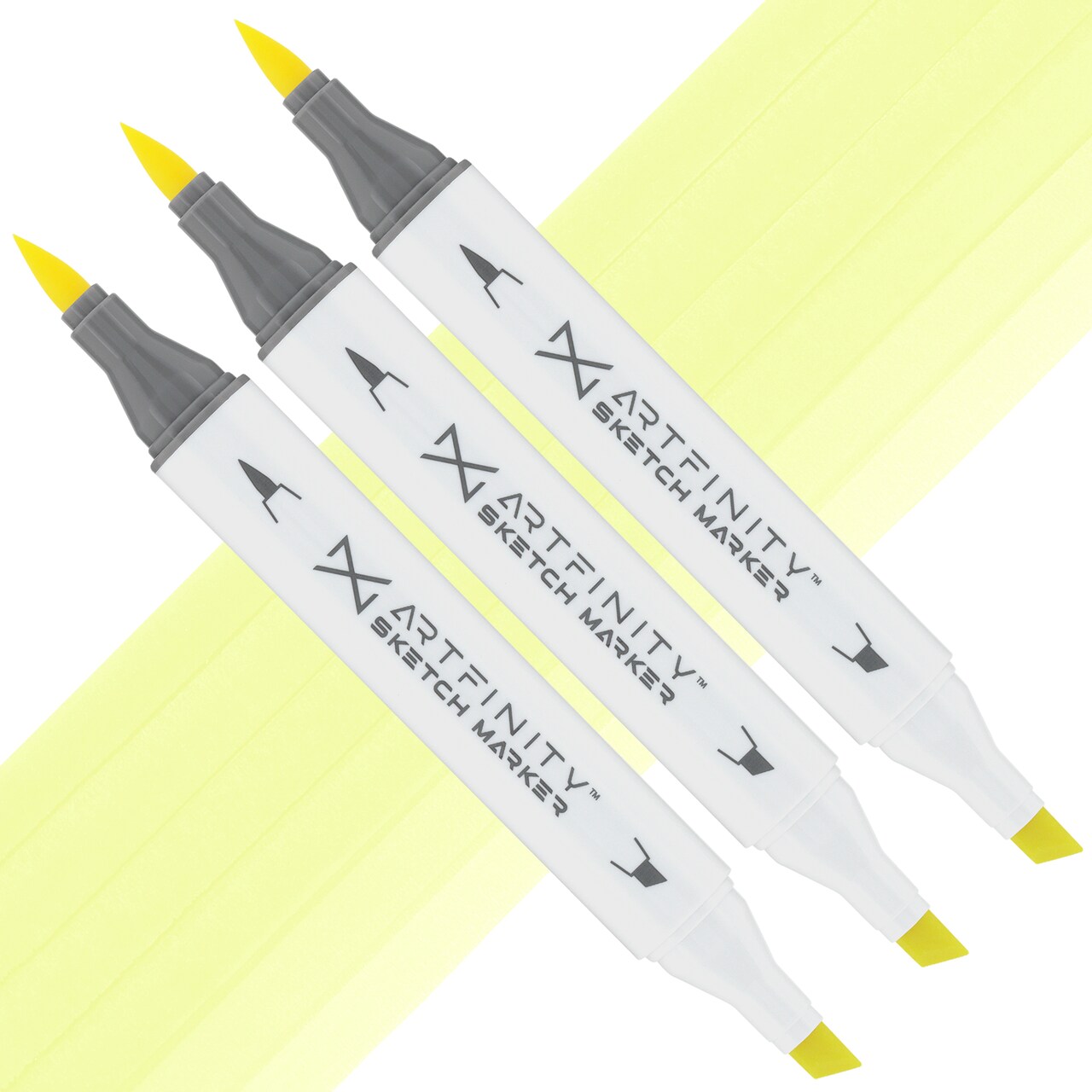 Artfinity Sketch Markers - Set of 3 - Yellow Green YG1-1, Vibrant, Professional, Dye-Based Alcohol Markers for Artists, Drawing, Travel, & More